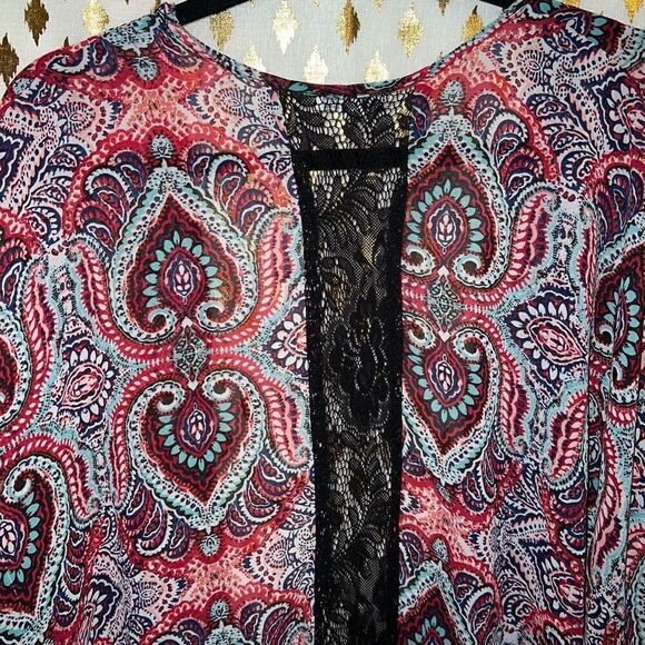 Charlotte Russe shawl Kimono Style Long Shrug Top size L - Picture 4 of 4